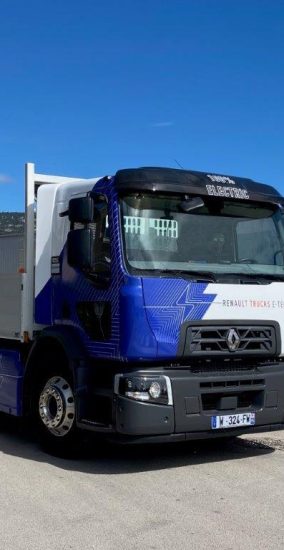 Prolians Toulon et France Transport, camion grue électrique en test